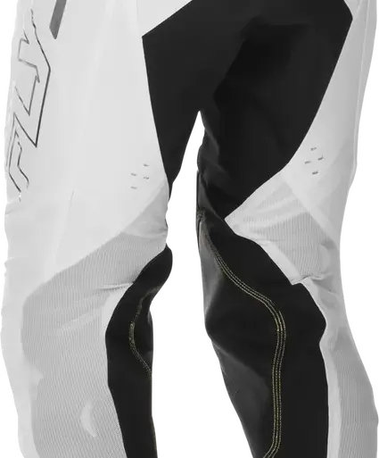 Weiße Motocross-Hose Evolution DST LE Flash Pants mit schwarzen und silbernen Akzenten, Vorderansicht.