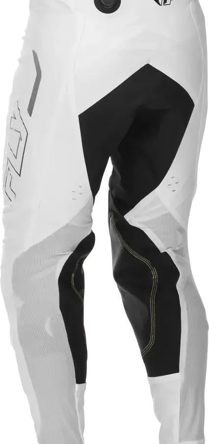 Weiße Motocross-Hose Evolution DST LE Flash Pants mit schwarzen und silbernen Akzenten, Vorderansicht.