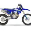 Sherco 500 SEF FACTORY 2027 Enduro-Motorrad in Blau-Gelb, Seitenansicht, modernes Dekor, Werksmodell