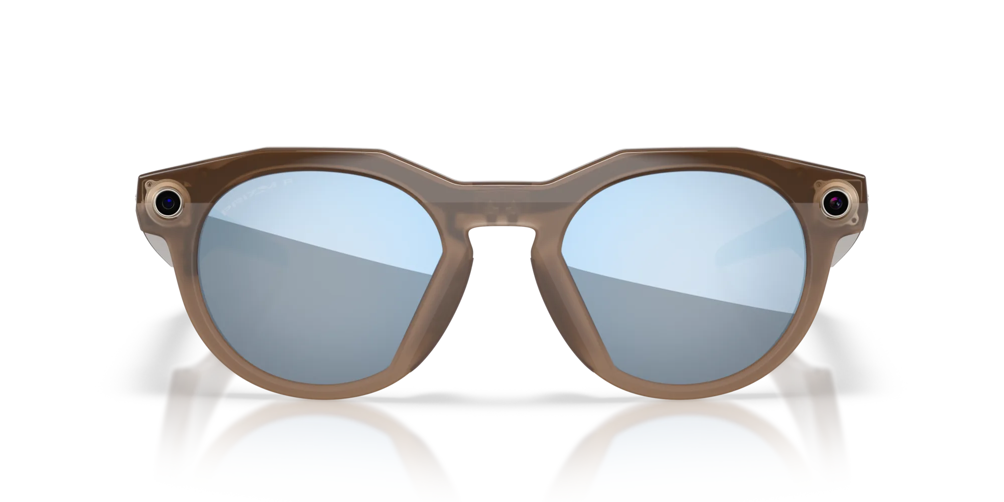 Oakley Meta HSTN Smart-Brille mit runder Vollrandfassung, Kamera und polarisierenden Gläsern in Braun