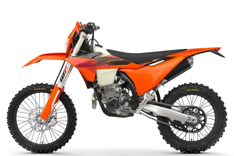 KTM 450 EXC-F Modell 2027 Seitenansicht, orange Enduro-Motorrad