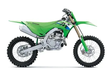 Kawasaki KX250F 2027 Motocross-Motorrad in Lime Green, Seitenprofil