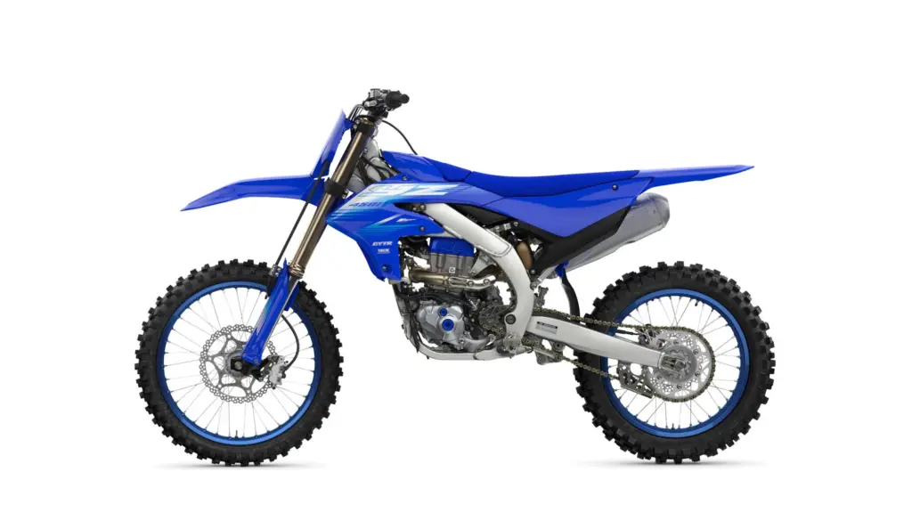 Yamaha YZ450F Motocross-Motorrad Modelljahr 2027 in Seitenansicht