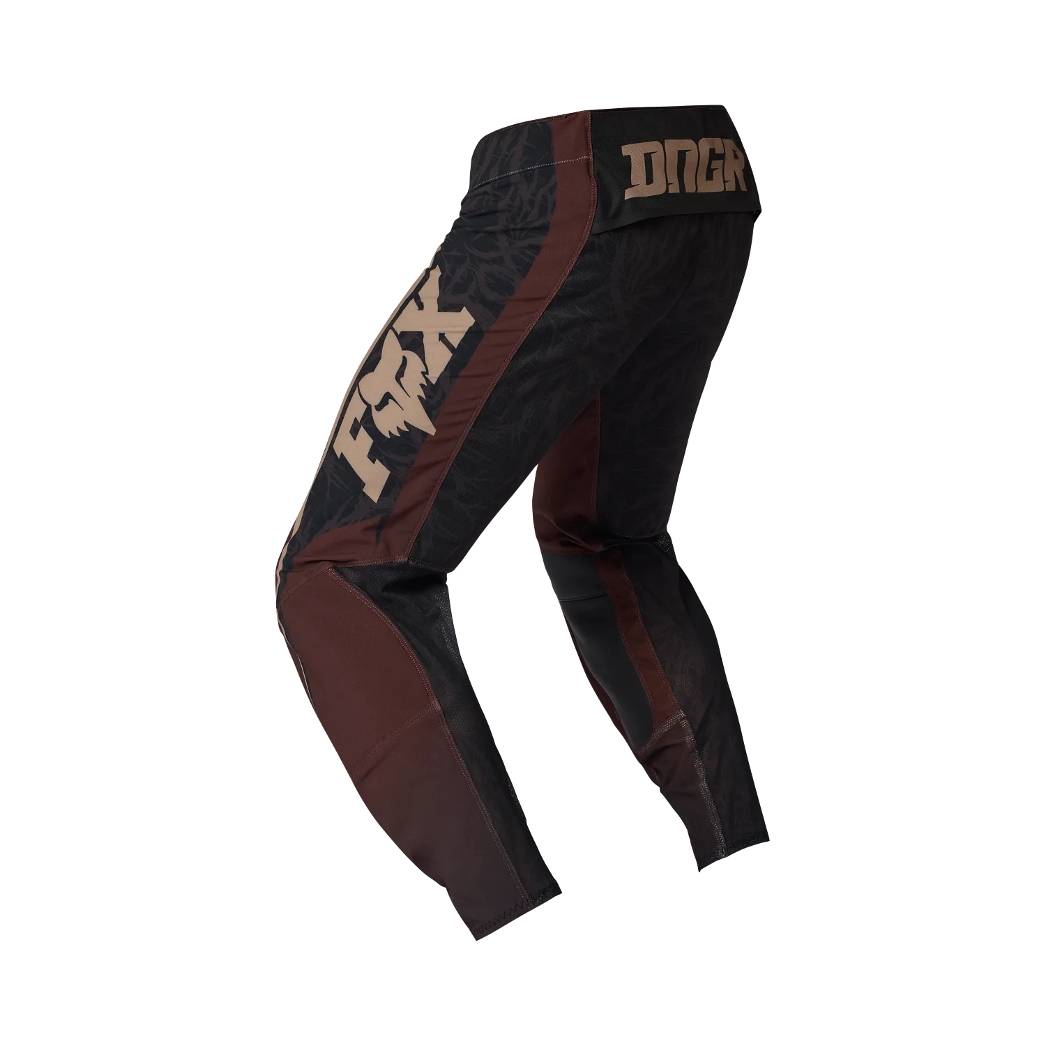 Motocross-Hose Flexair HD38 in Braun, Rückansicht mit FOX-Schriftzug