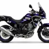 Adventure-Bike Hengjian HJ500-8, komplett ausgestattet, mit Rennbeklebung, in seitlicher Ansicht auf weißem Hintergrund