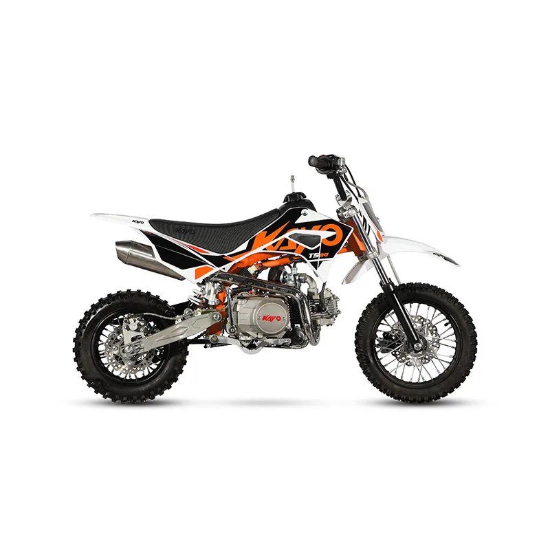 Kayo TS90 Offroad-Bike in Seitenansicht auf weißem Hintergrund