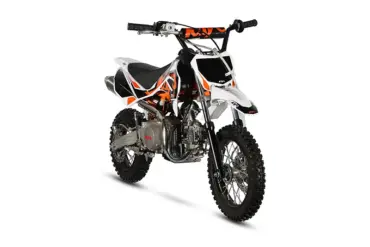 Kayo TS90 Kinder Offroad-Bike mit 86 cm³ Viertaktmotor im Studio vor weißem Hintergrund
