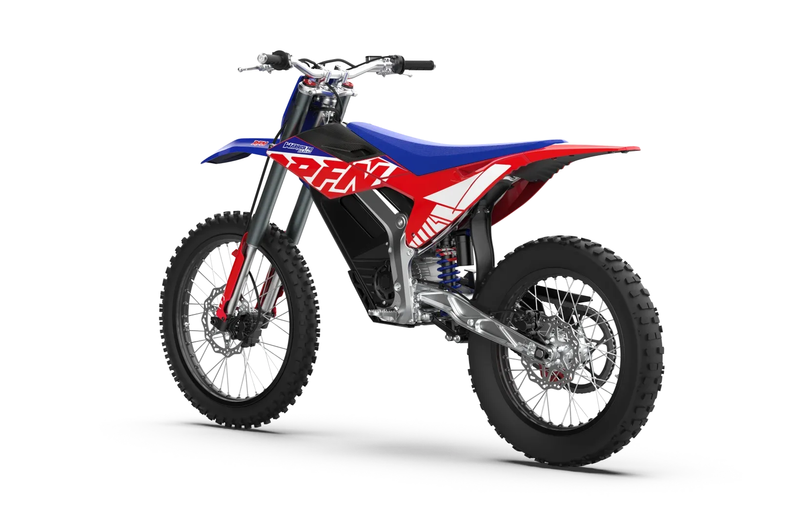 RFN Warrior Pro SX‑E15 PLUS Elektro-Enduro-Bike seitliche Ansicht auf weißem Hintergrund