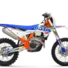 KTM 500 EXC-F 6DAYS Enduro-Motorrad in Seitenansicht mit auffälligem 6DAYS-Design und orangefarbenem Rahmen.