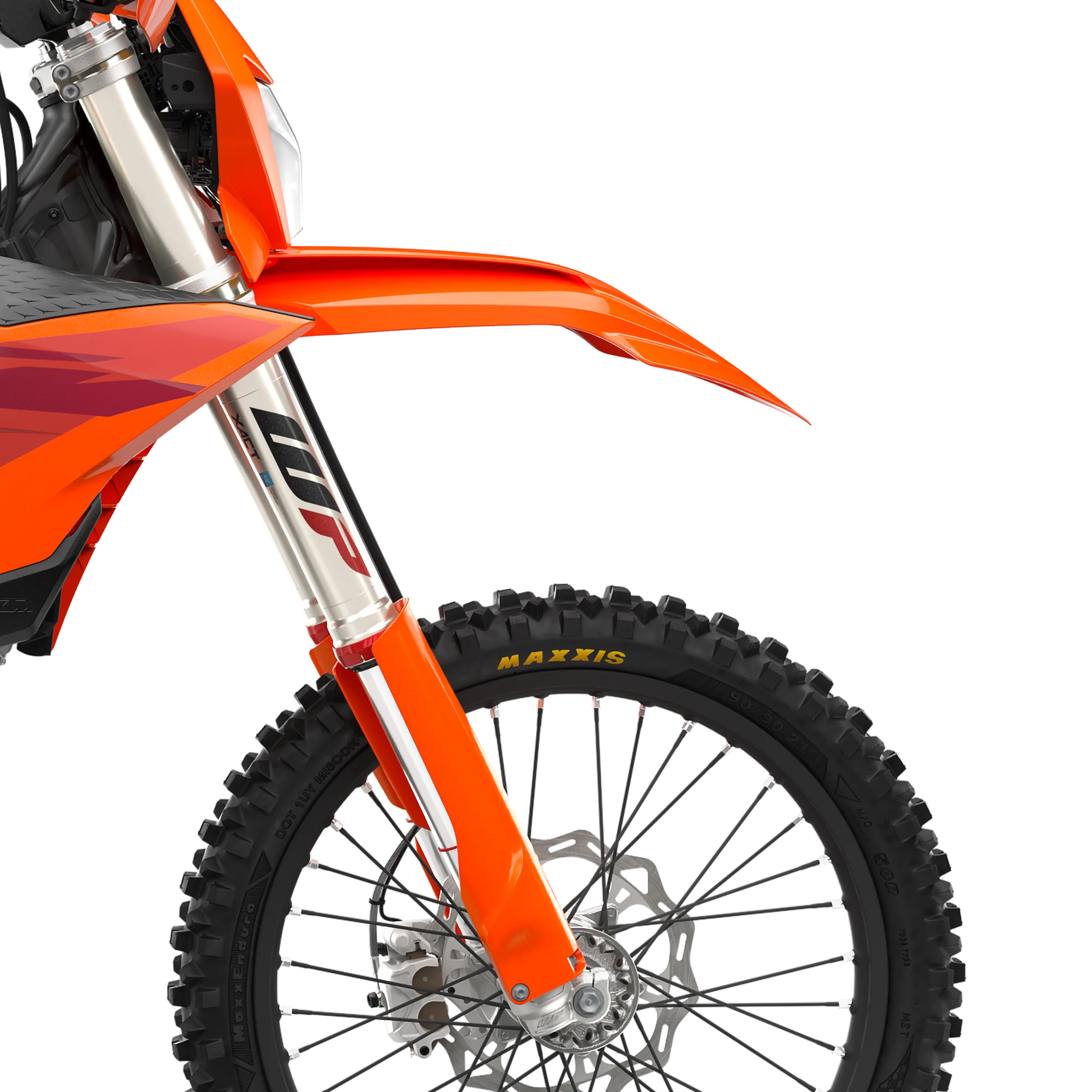 Vorderrad, Federung und Reifen der KTM 350 EXC-F im Detail