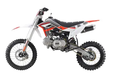 BSE Trail Pitbike PH10L-140 Offroad-Motorrad mit 140ccm Motor, Seitenansicht auf weißem Hintergrund