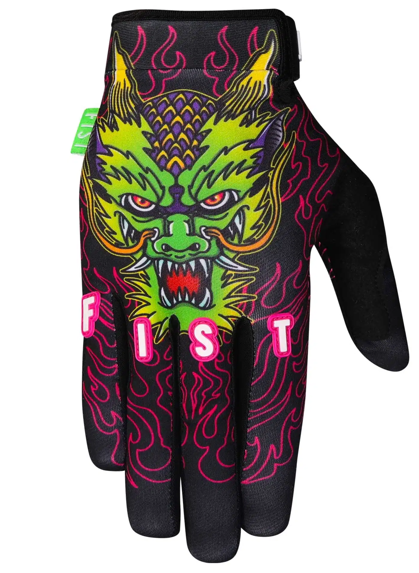 FIST Fury Handschuh mit auffälligem Drachen-Print, geeignet für Motocross, BMX und MTB
