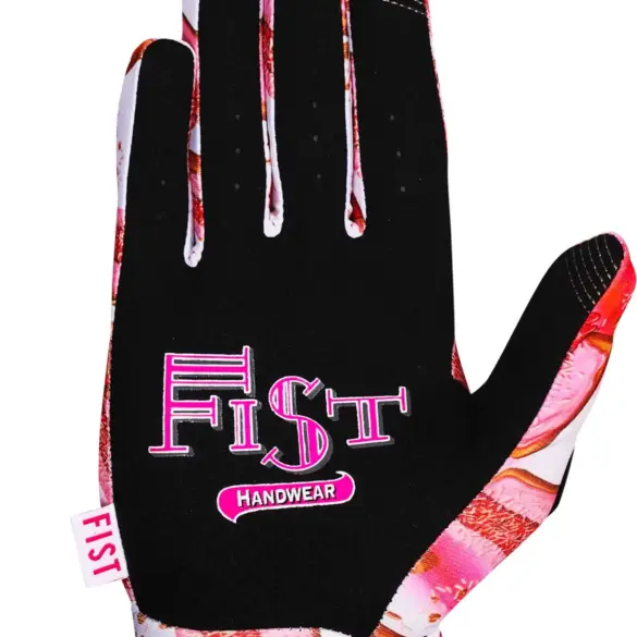 FIST Handwear BISCUITS Motocross- und MTB-Handschuh mit schwarzer Handfläche und buntem Design