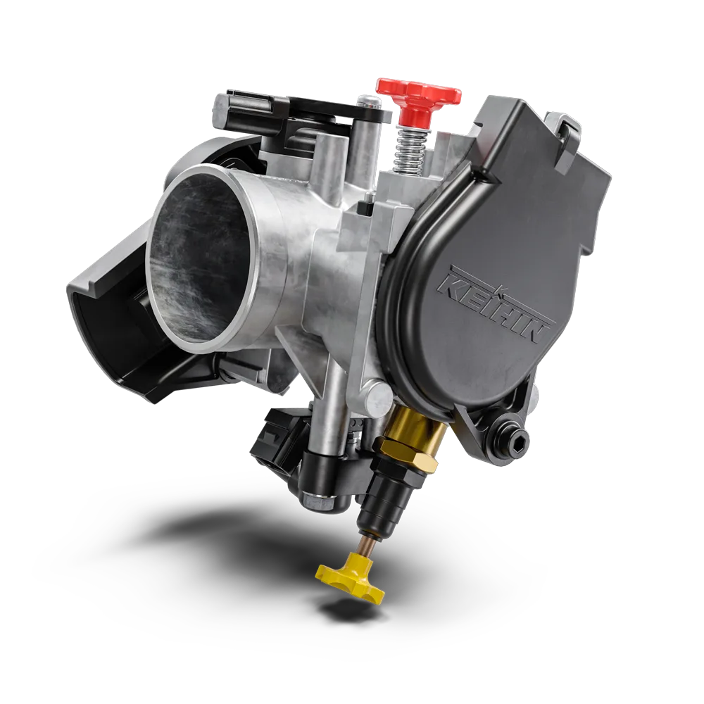 Keihin-Drosselkörper der Husqvarna FE 350 Pro von vorne, technische Detailaufnahme.