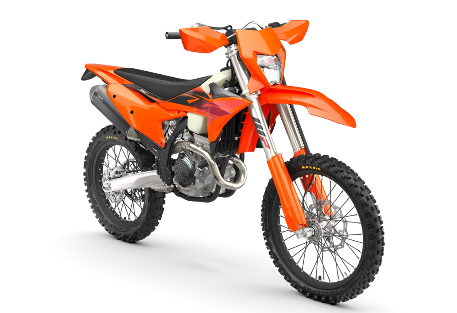 KTM 250 EXC-F Enduro-Motorrad in oranger Lackierung mit modernen Offroad-Komponenten, Modell 2027