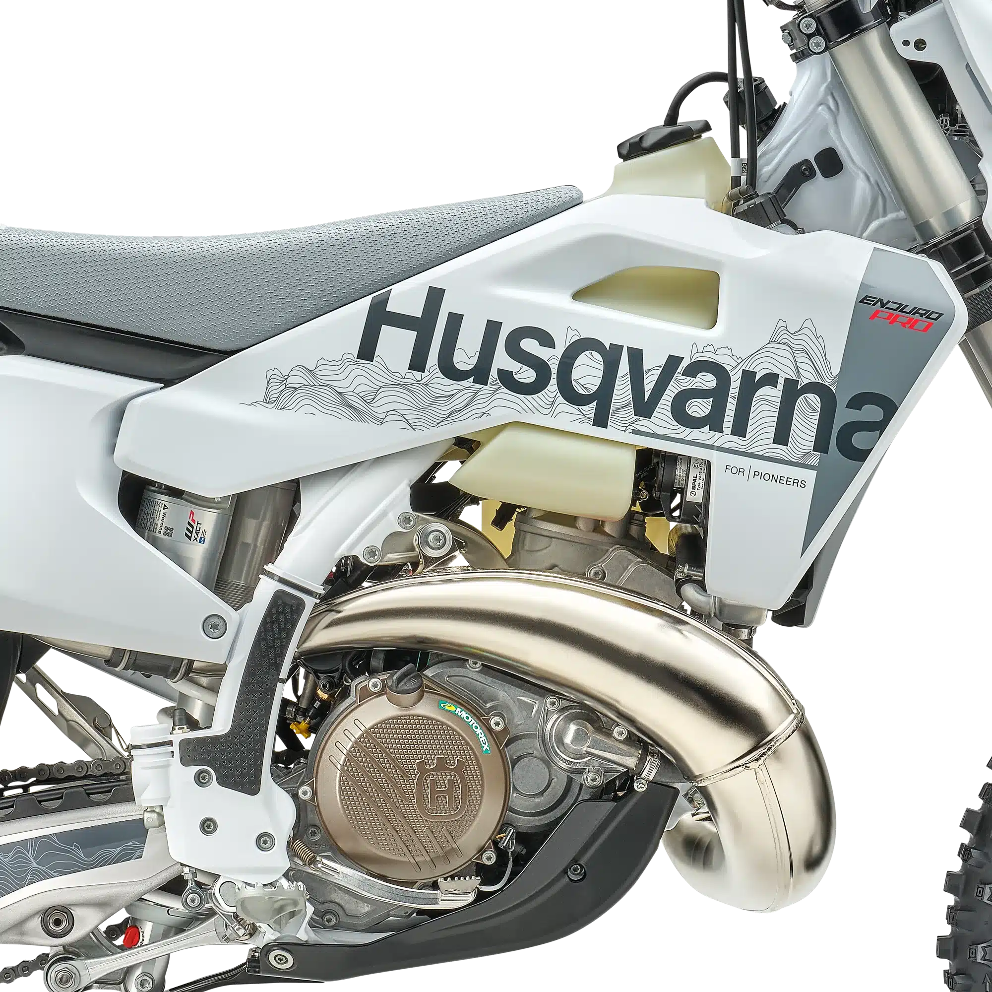 Husqvarna TE 300 Pro 2027 Seite: Motor, Rahmen und Sitzbank im Detail