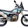 Hengjian S3-FE300 Enduro-Motorrad mit großem Tank und Offroad-Ausstattung in seitlicher Ansicht.