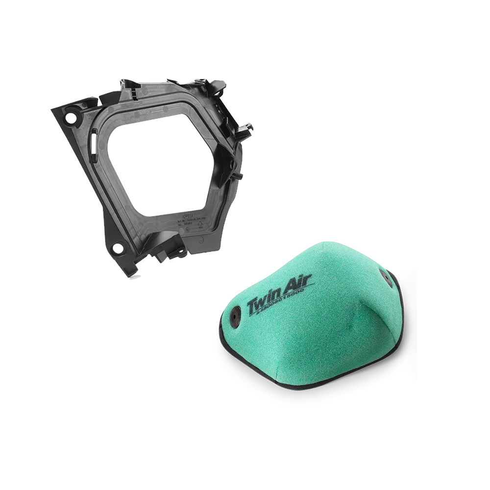 Twin Air Luftfilter und Airbox Einsatz für KTM 350 EXC-F, separat abgebildet auf weißem Hintergrund.