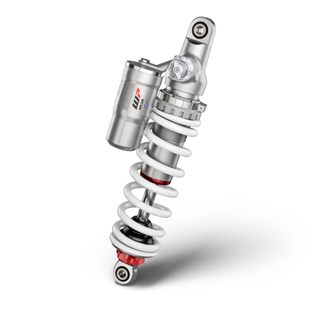WP XPLOR PDS-Federbein der KTM 350 EXC-F vor weißem Hintergrund