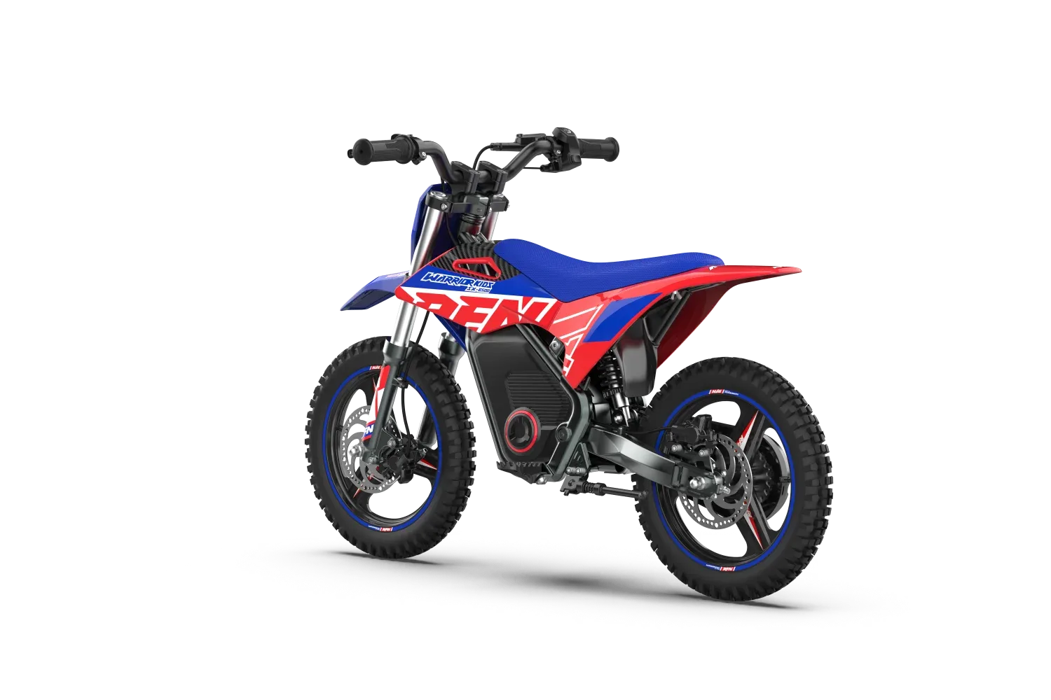 Elektrisches Kinder-Minicross-Bike RFN Warrior Kids SX-E500 seitlich auf weißem Hintergrund