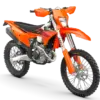 KTM 450 EXC-F Enduro-Motorrad 2027 in Seitenansicht, orange Verkleidung, Stollenreifen