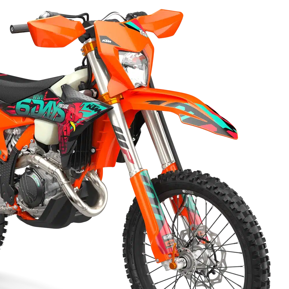KTM 450 EXC-F 6DAYS Sondermodell, orange, mit auffälligem 6DAYS-Dekor und Enduro-Ausstattung