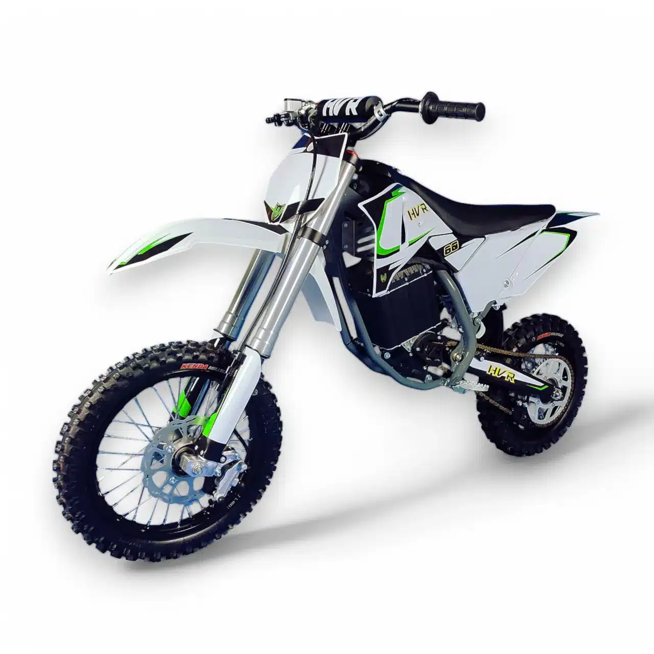 HVR 60 Elektro-Motocross-Motorrad für Kinder und Jugendliche, Seitenansicht vor weißem Hintergrund