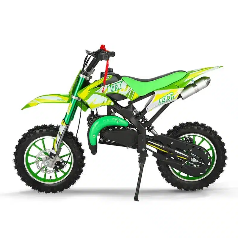 Grünes Valtinsu 49cc/50cc Mini-Dirtbike für Kinder, Seitenansicht